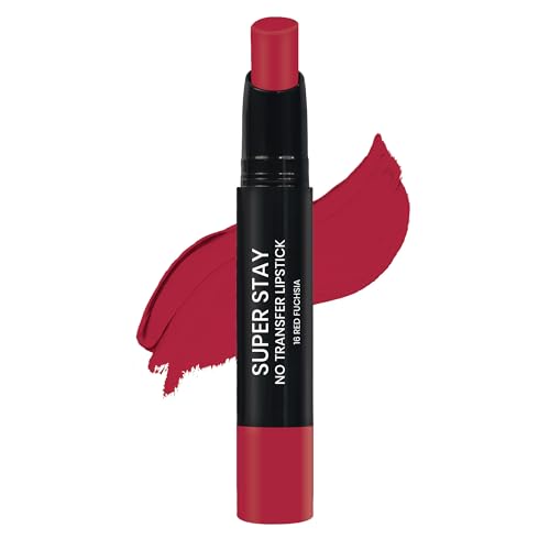 Image of Maliao Super Stay No Transfer Lipstick | Long Lasting Matte Finish | Waterproof & Smudge-Proof Formula | High Pigment Color | Lightweight & Comfortable Wear | Red Fuchsia, 3.8g