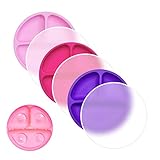 PlusLove Silicone Suction Plate– 100% Silicone Baby Plate, Toddler Plate, Kid Plates, Divided Plate