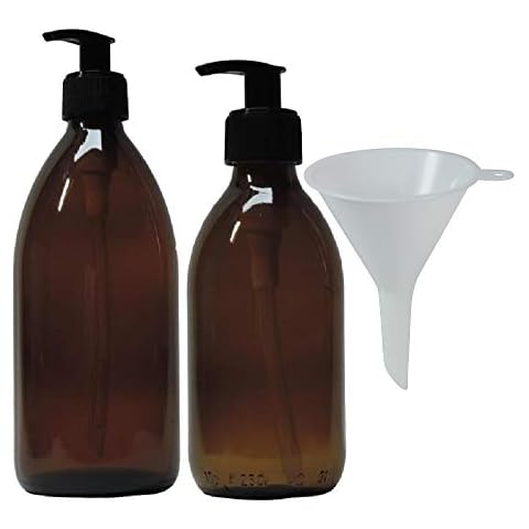mikken 2 Seifenspender 250 ml & 500 ml Lotionspender aus Braunglas Cover