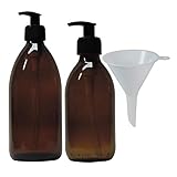 Umweltfreundlich nachfüllbare braune Glasflaschen mit Dosierpumpe