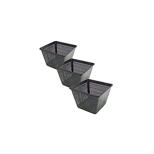 animallparadise - Lot de 3 Paniers 19 x 19 x 9 pour Bassin Aquatique, Noir