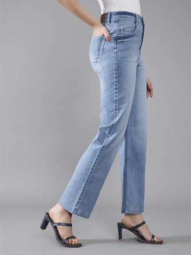 Image of Dolce Crudo Women's High Waist Straight Fit Jeans