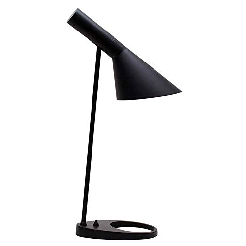 ledbox Lámpara AJ de mesa. Lámpara de mesa JACOBSEN, réplica en color Negro con un diseño sencillo y elegante para una mesa de estudio, mesilla o sala