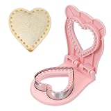 QUARKZMAN Krustenloser Sandwich-Schneider Herzform Uncrustable Sandwich-Maker Versiegler Presse Brot Keksausstecher Und Versiegler Für DIY Frühstück Mittagessen Nachmittagstee (Rosa)
