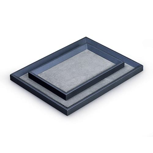 Oirlv Premium Leather Flat Jewelry Tray Jewelry Display Organizer,Valet Tray for Nightstand or Dresser Organizer(Small)