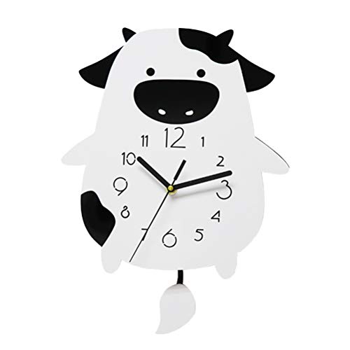 Horloge murale vache décoration intérieure moderne acrylique blanc - 2