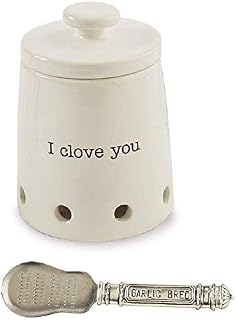 Mud Pie Ceramic Garlic Keeper Set of 3