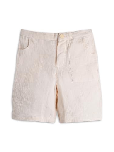 Image of Kidbea Organic Cotton Shirt & Pant Co-ord Set for Kids | Elegant & Comfortable Summer Wear | Stylish Half Sleeve Shirt with Bow & Comfy Shorts