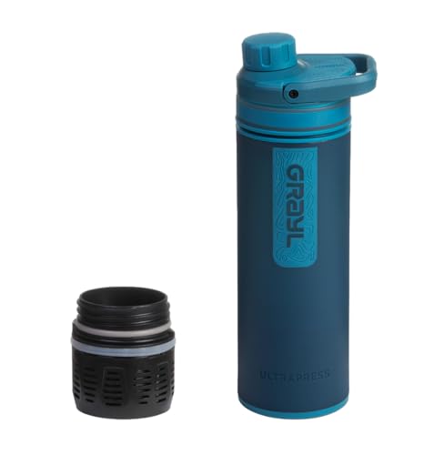 GRAYL Ultra Press PREMIUM Filtro de Agua para Exteriores MEGA BUNDLE con filtro de repuesto 300L Agua potable que elimina el 99,99 % de las bacterias y los virus para acampar, supervivencia y viajes