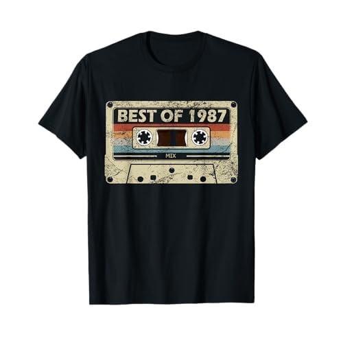 34. Geburtstag Geschenk 34 Jahre Musik Kassette Best of 1987 T-Shirt