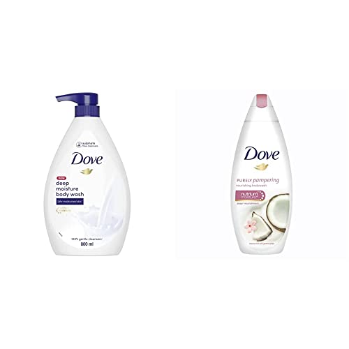 Image of Dove Deeply Nourishing Body Wash, 800ml & Coconut Milk & Jas Petals Body Wash, 190ml