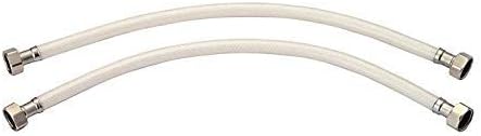 Ornate Flexible HOT and Cold PVC Plastic Connection Pipe (24-inch, White) -Set of 2