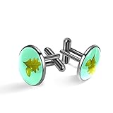 ❤Material hipoalergénico: acero inoxidable de alta calidad y cristal de vidrio; sin plomo, sin cadmio y sin níquel, sin reacción alérgica. Estos gemelos son tan ligeros que se pueden llevar todo el día sin problemas.