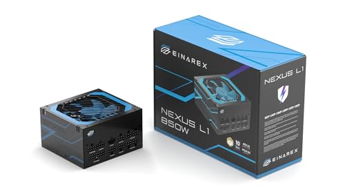 EINAREX �G�C�i���b�N�X Nexus L1 850W �t�����W�����[�d�����j�b�g ATX 3.1/PCIe 5.1�Ή�/Cybenetics�S�[���h�F��/�É�/120mmFDB�t�@������