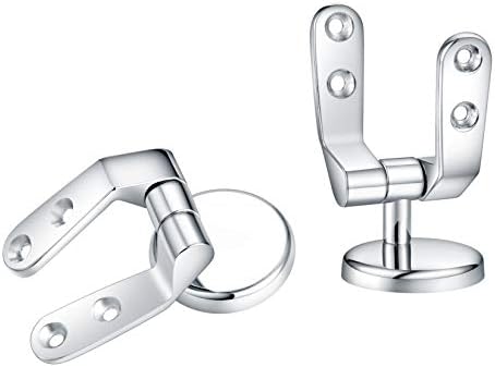 Toilet Seat Fittings, Zinc Alloy Toilet Seat Replacement Hinge with Fittings and Repair Parts, for Most Wooden | Resin | MDF Toilet Seat