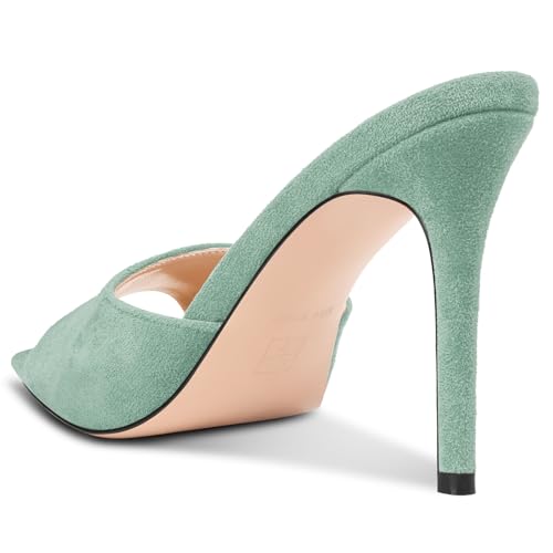 Image of TNYNFBEB Womens Stiletto High Heel Pointed Open Toe Sandals Mules Shoes Slingback Slip-on Prom Party Dress Summer 3.9 Inches Heels