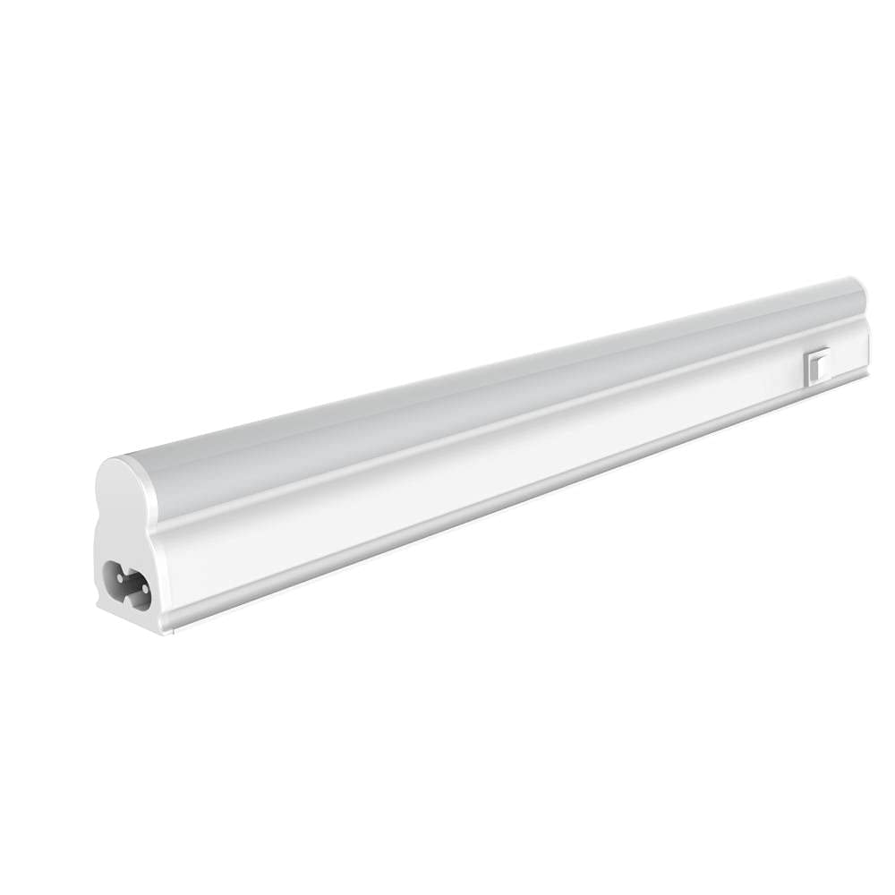 Tungsram Warm White LED T5 Batten Fitting, 4000K, 8W Slim Tube with On/Off Switch, Modern Indoor LED Bulb,Cost-Efficient Alternative to Fluorescent Light
