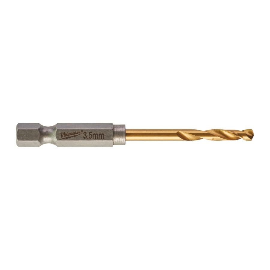 Milwaukee 4932478177 Brocas para Metal Shockwave HSS-G Tin, 3.5mm Diámetro, 69mm Longitud, Caja de 10
