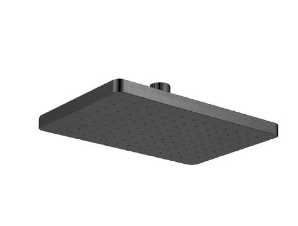 Pommeau de douche rond noir et chromé pour une salle de bain moderne