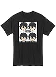 Great Eastern Entertainment Men's Sword Art Online SD Kirito Faces T-Shirt, Multicolored, Large