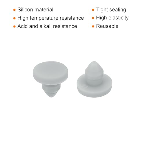 Image of MECCANIXITY 30pcs Silicone Snap in Locking Hole Plugs,3mm /0.1 Inch Mounting Diameter Narrow Groove Width 1.5mm Panel Seal Cover Round for Kitchen Bulkheads Waterproof Sealing Plugs Grey