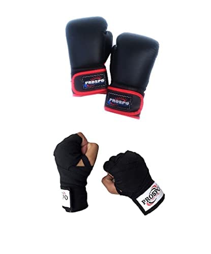 Prospo Boxing Gloves 8oz, with handwrap Kickboxing Bag Work, Training Gloves, Muay Thai Style Punching Bag, Fight Gloves Men & Women oz with handwrap (Unisex) (8oz Glove and Handwrap, Black) (B0BPXVH8S9) Amazon Price History, Amazon Price Tracker