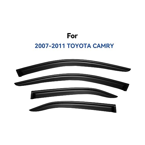 Image of Window Visors Rain Guards for 2007 2008 2009 2010 2011 Toyota Camry, Out-Channel Window Vent Wind Deflectors Visors Shades for 07-11 Camry