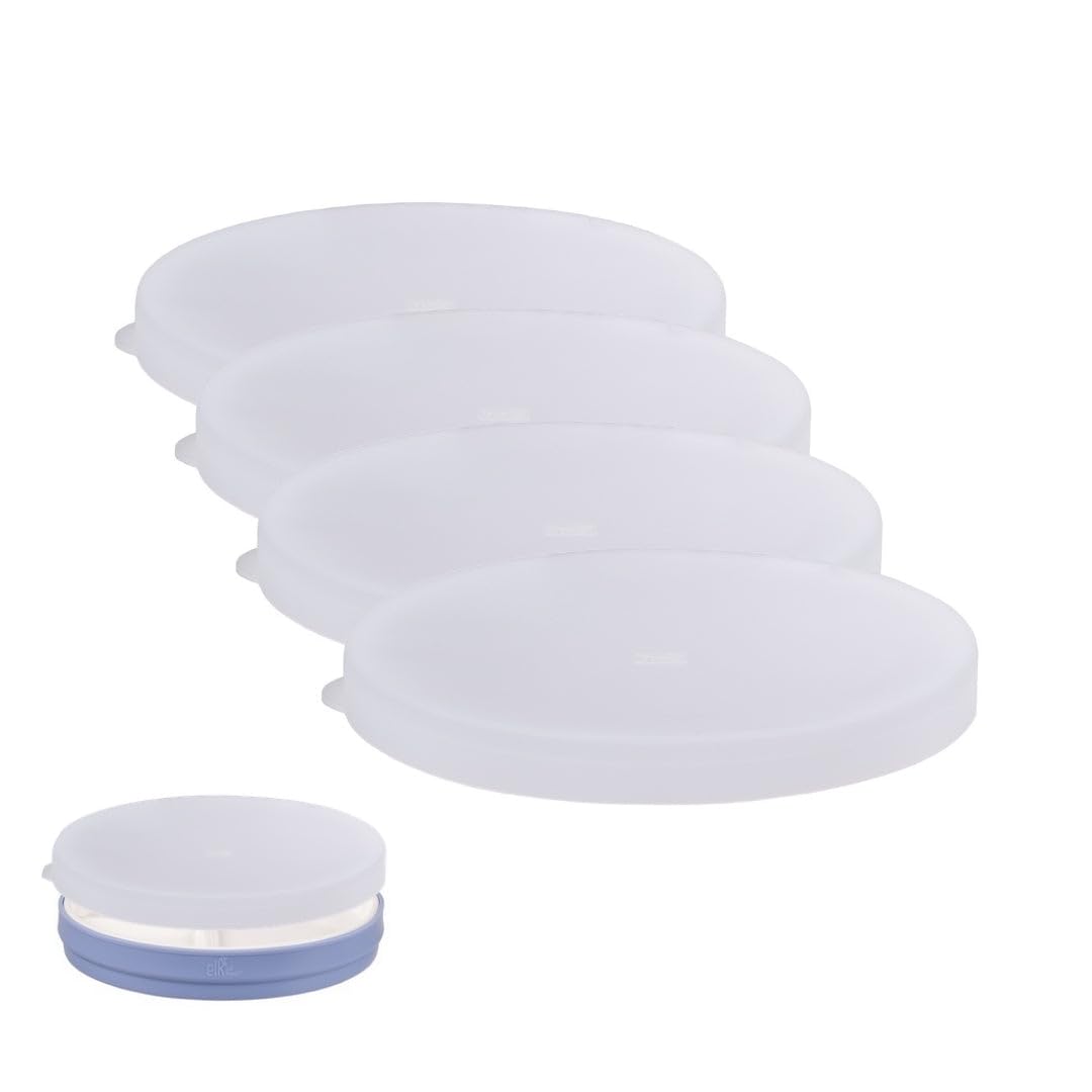 Elk and Friends Kids 6.7" Porcelain Plate Silicone Lids | Lids Only | Microwave & Dishwasher Safe — image 1