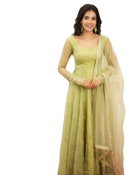 PERFECT CHOICE WOMEN'S Heavy Natural Crep Silk Stitched Ethnic Salwar Kameez - Long Kurti with Embroidered Sleeves, Party & Festival Wear (SF251-ve116 Blue1 XXL)-image-41