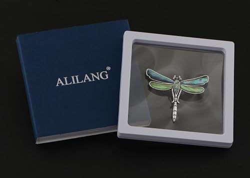 Image of Alilang Dragonfly Brooch Retro Silver Tone Abalone Shell Versatile Brooch Pin Accessories