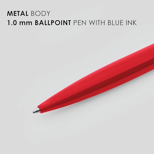 Image of myPAPERCLIP Executive Series A5 Diary & Pen Gift Set | Includes Classic Ball Pen & Softcover Notebook | 192 Pages, 80 GSM | Ideal Corporate, Office & Personal Gift | Red