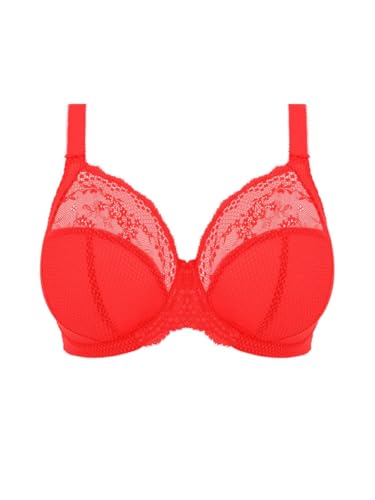 Image of Elomi Women's Charley Stretch Plunge Bra: Stretch Lace & Mesh, Racerback Option. Low Plunge UK Sizes D-JJ, US Sizes D-N