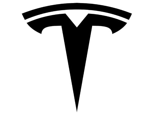 Black: Tesla Logo Sticker (Vinyl Decal Insignia Elon Musk Design for Electric Cars, Trucks, Laptop (4 inch)