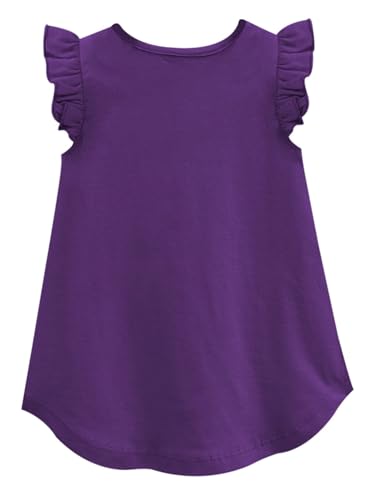 Image of A.T.U.N. (All Things UBER Nice) Girl's Polyester Regular Fit Solid Round Neck Knee Length Regular Top