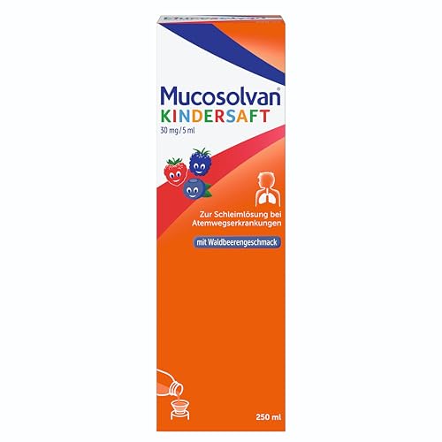 Mucosolvan Hustensaft | 250 ml | Hustenlöser bei Husten und festsitzendem Schleim | Mit Ambroxol für schnelle Hustenlinderung | Für die ganze Familie | Bei Erkältung oder Bronchitis