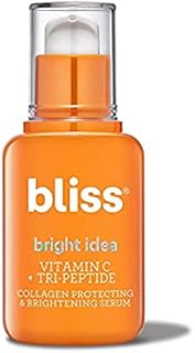 Bliss Bright Idea Vitamin C + Tri-Peptide Brightening Serum - 1 Fl Oz - Hydrating Illuminating Face Cream with Peptides - Clean - Vegan & Cruelty-Free