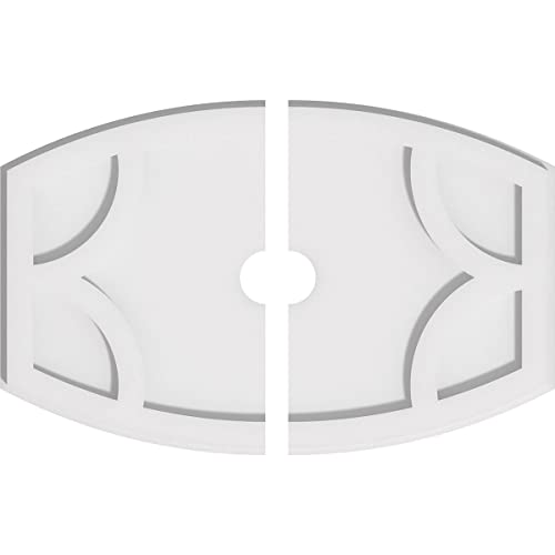 Image of Ekena Millwork CMP20X13KY2-02000 Kailey Architectural Grade PVC Contemporary, Two Piece Urethane Ceiling Medallions 20 inchW x 13 3 /8 inchH x 2 inchID x 10 3 /4 inchC x 1 inchP