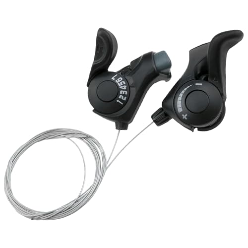 Lovelysp 1pair TX-30 Transmission and kit 3×7 Thumb Shift Lever Bicycle Shifting Accessories Steel Cable Length Approximately 1 Meter / 39.3 inches Suitable for Mountain Road Bikes City Bikes etc.