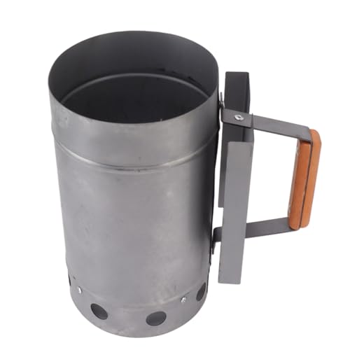 Cyrank Encendedor De Chimenea para Parrilla, Accesorio Compacto para Parrilla De Carbón, Encendedor De Chimenea De Carbón De Lujo Resistente para Parrilla De Carbón Y Barbacoas