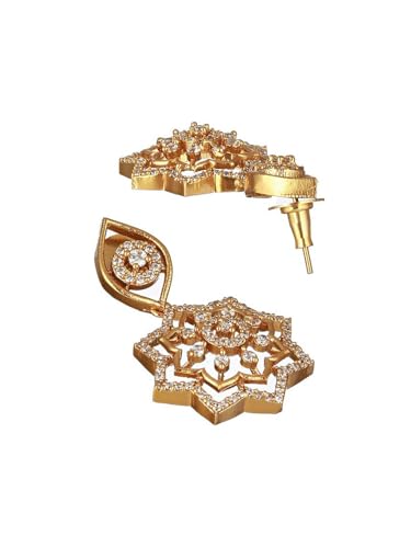 Juego de joyas chapadas en oro y circonitas para looks de noche 7