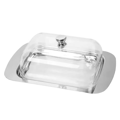 Beurrier En Acier Inoxydable, Beurrier Inox Avec Couvercle Et Poignée, Boîte À Beurre Pour Frigo, Adaptée À La Conservation Des Fromages, Couvercle Et...