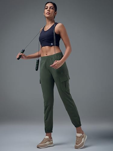 Image of Women's Polyester Regular Fit 4 Pocket Solid Cargo with SPF50+, 2 Way Stretch, UV Protection for Activewear, Regular Use