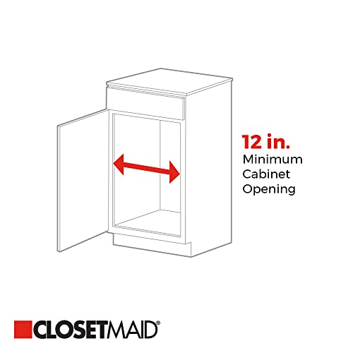 ClosetMaid 11 in. Pull Out Cabinet Organizer, 2 Tier, Heavy Duty, Slide Out Pantry Shelves Drawers for Kitchen, Bathroom, White