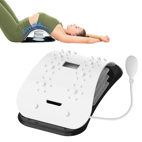 Back Stretcher for Lower Back Pain Relief,Adjustable Lumbar Traction Device, Ergonomic Spine Board with Acupressure Points,Back Massager for Spinal Decompression and Scoliosis
