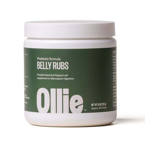 Ollie Belly Rubs Dog Probiotic Chews - Probiotics for Dogs - Dog Upset Stomach Relief - Probiotics for Dogs Digestive Health - Natural Dog Probiotics - Digestive Probiotics for Dogs - 60 Count Appx.