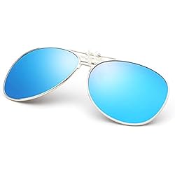 Lentes De Seguridad Laboratorio Voolga Clip on Gafas de Sol para Mujer Hombre, Flip up Gafas de Sol con Polarizadas Lentes, Ajuste cómodo y Seguro Sobre Gafas de Sol con prescripción, Ideal para conducción y al Aire Libre