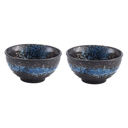 LEDMOMO 2個 大容量ラーメン鉢 星耀ブルー 陶磁器製 食洗機対応 軽量持ち運び簡単 丈夫で実用的なスープボウル 家用和風食器