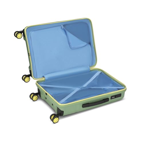 Image of Skybags Swirl Check-in Trolley Bag 65cm | Medium Hard Luggage | 8 Wheels Suitcase for Travel | 3-Digit Combination Lock with Anti-Theft Zipper | Polypropylene | 3 Years Warranty - Unisex (Green)