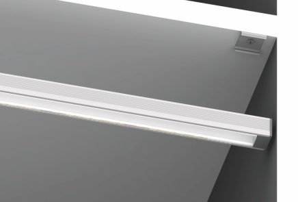 DL1407 - Perfil de aluminio 6063, 10 m, 5 barras de 2 m, para tiras LED, con cubierta opaca, tapas y grapas de montaje incluidas