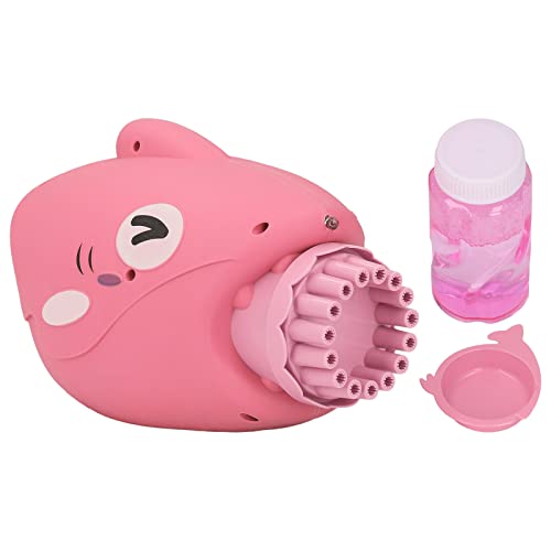 LMHHMIN Máquina de Burbujas eléctrica para niños, Ventilador de enfriamiento de Juguete, 15 Agujeros, máquina eléctrica de Burbujas en Forma de para Exteriores (Rosa)